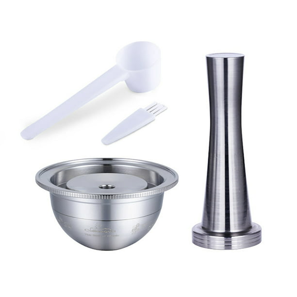 New Stainless Reusable Capsule+Press Coffee Tamper for Nespresso Coffee Machine